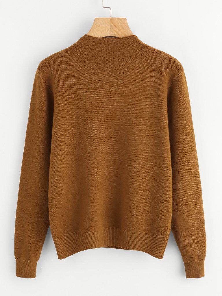Knotted Detail Jersey Jumper-outerwear-Des Mess