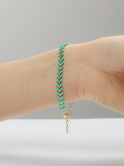 Leaf Shaped Chain Bracelet--Des Mess
