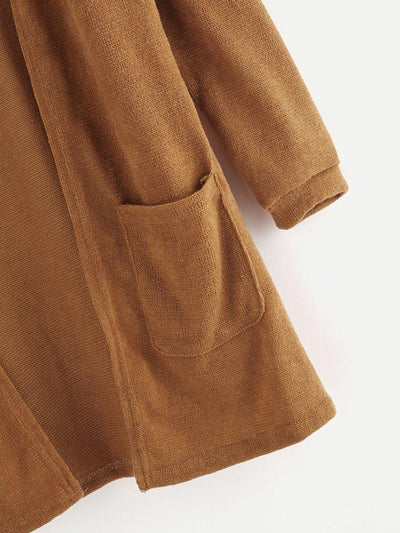 Open Front Cardigan With Pockets-outerwear-Des Mess