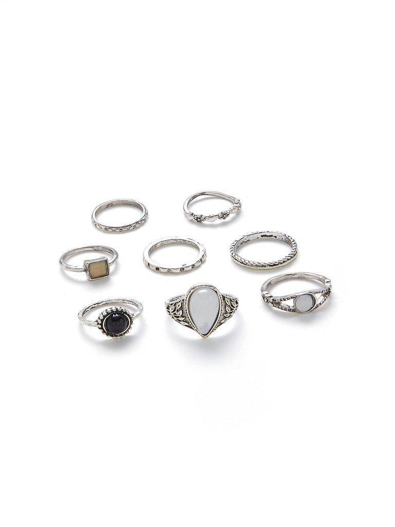 Geometric Design Ring Set 8pcs-jewelry-Des Mess