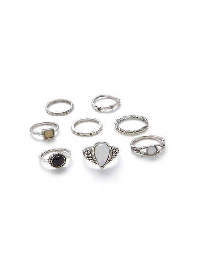 Geometric Design Ring Set 8pcs-jewelry-Des Mess