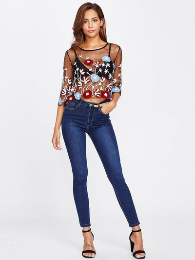 Dark Wash Skinny Jeans-bottom-Des Mess