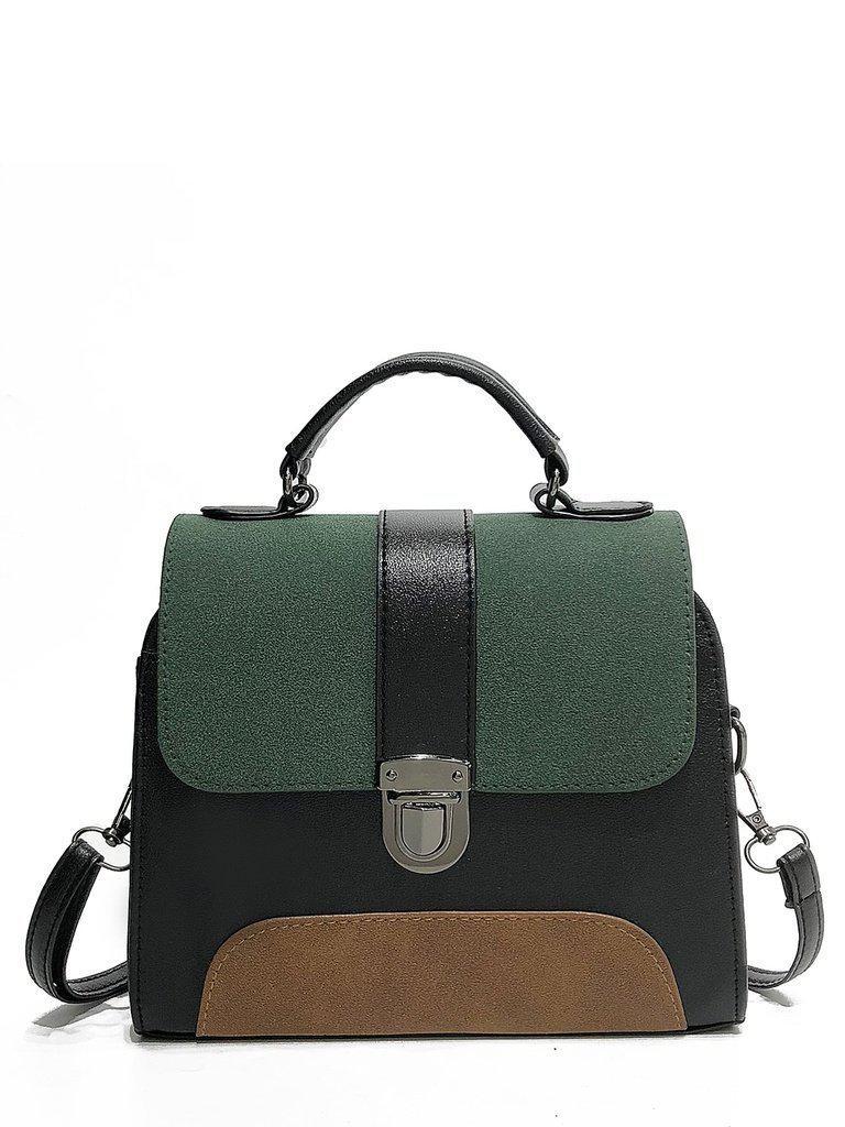 Colorblock Buckle Detail Shoulder Bag-accessories-Des Mess