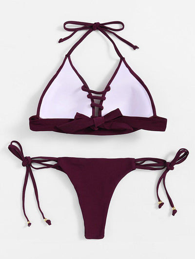 Ladder Cutout Side Tie Bikini Set--Des Mess