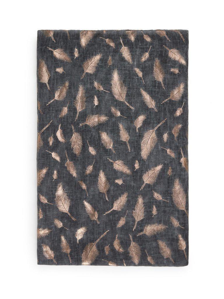 Feather Print Scarf-accessories-Des Mess