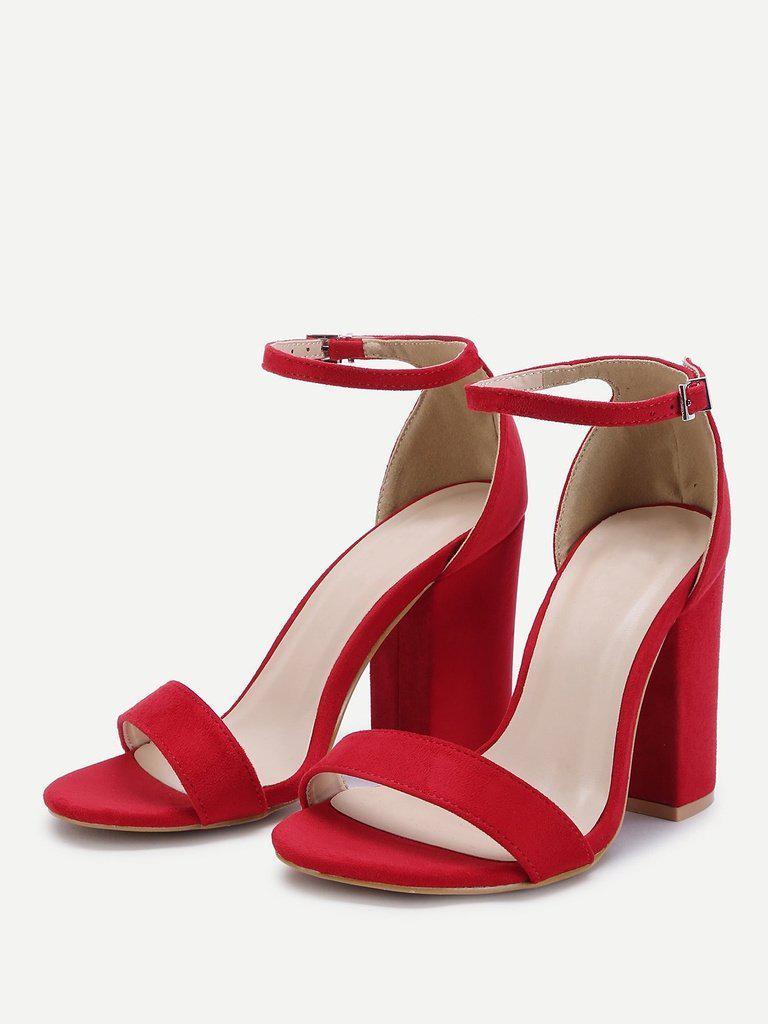 Two Part Ankle Strap Suede Heels-shoes-Des Mess