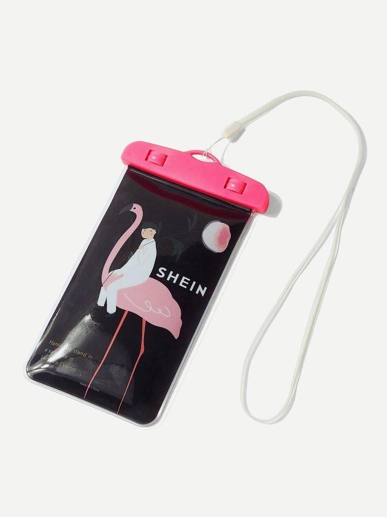Flamingo Print Waterproof Pouch Bag-others-Des Mess