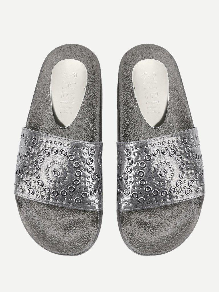 Geometric Pattern Flatform Sandals-shoes-Des Mess