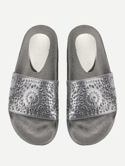 Geometric Pattern Flatform Sandals-shoes-Des Mess