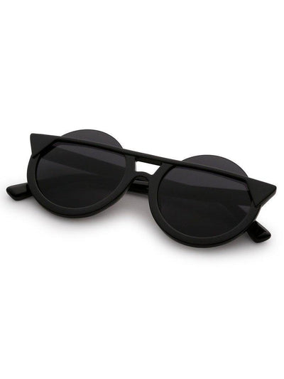 Super Dark Black Round Lens Sunglasses-accessories-Des Mess