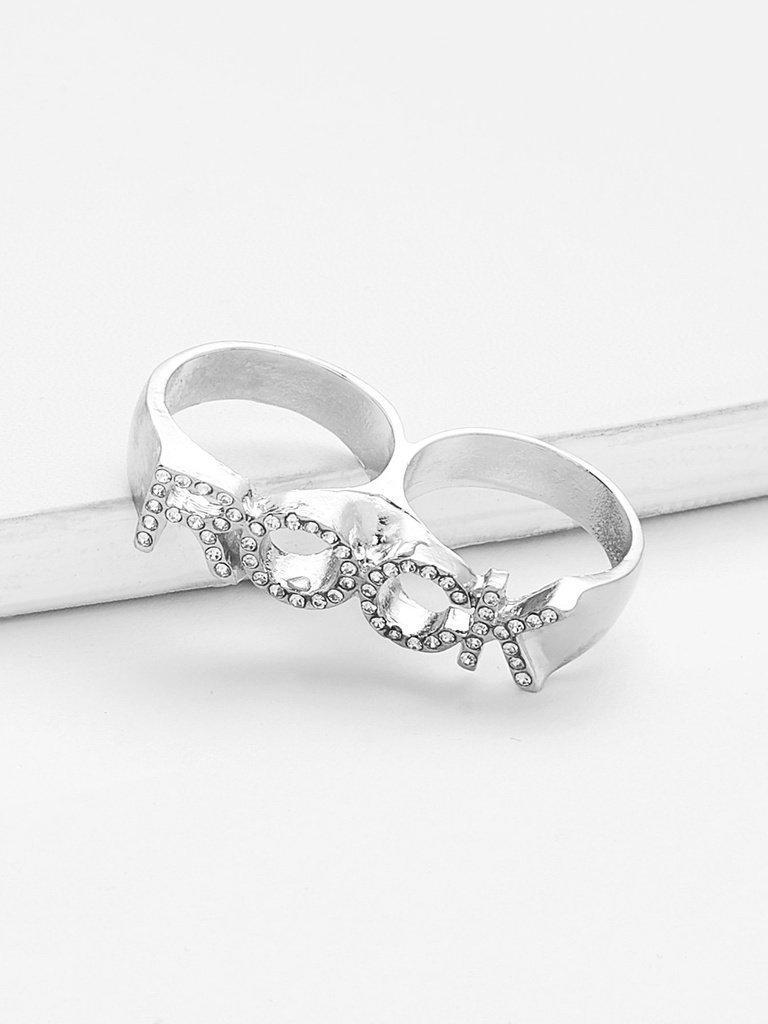 Slogan Design Linked Ring-jewelry-Des Mess