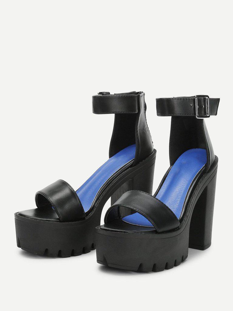 Peep Toe Ankle Strap Platform Heels-shoes-Des Mess