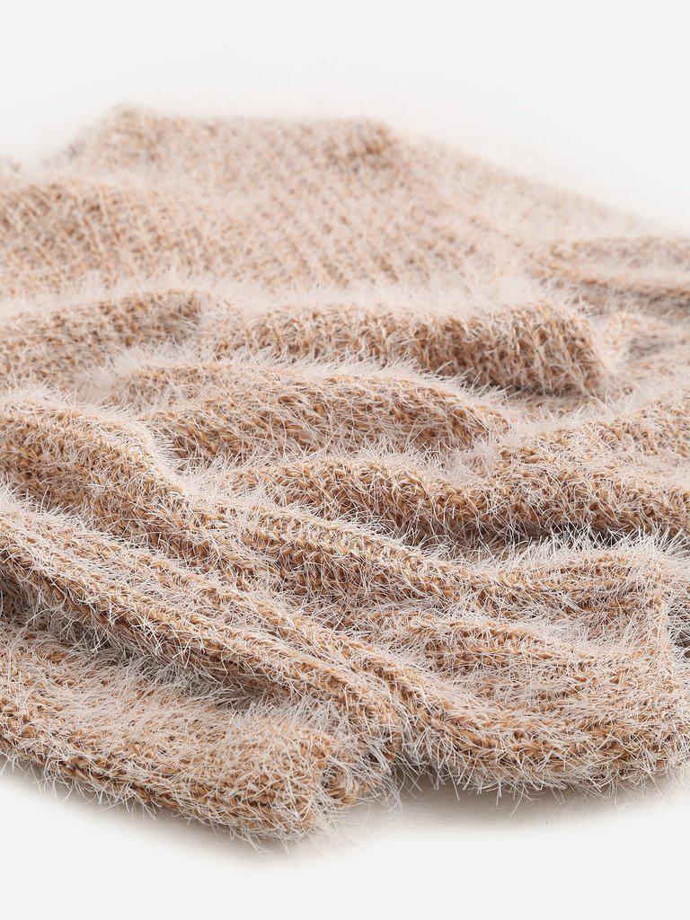 Fuzzy Chunky Knit Sweater-outerwear-Des Mess