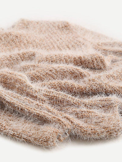 Fuzzy Chunky Knit Sweater-outerwear-Des Mess