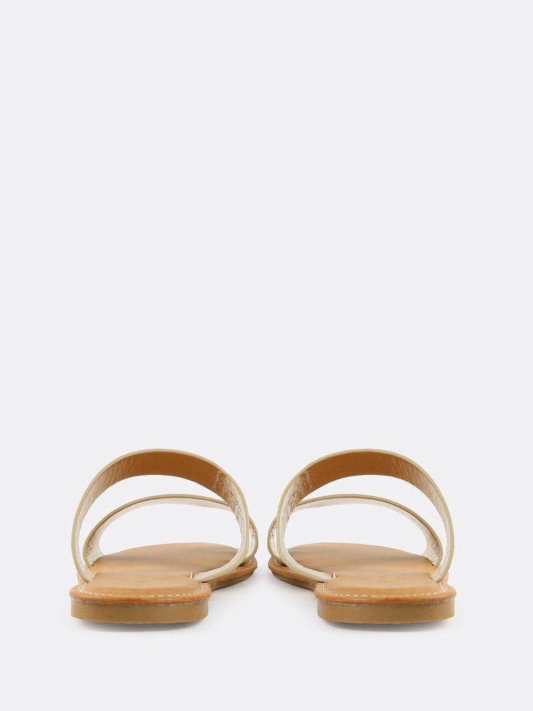 Metallic Duo Strap Sandals GOLD-shoes-Des Mess