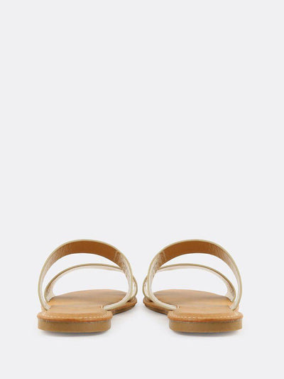 Metallic Duo Strap Sandals GOLD-shoes-Des Mess