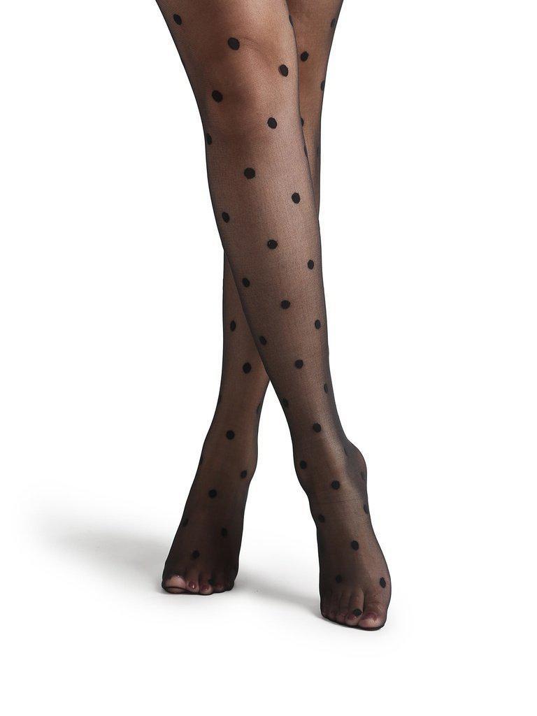 Black Polka Dot Pattern Sheer Mesh Pantyhose Stockings-accessories-Des Mess