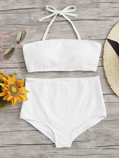 High Waist Halter Bikini Set--Des Mess