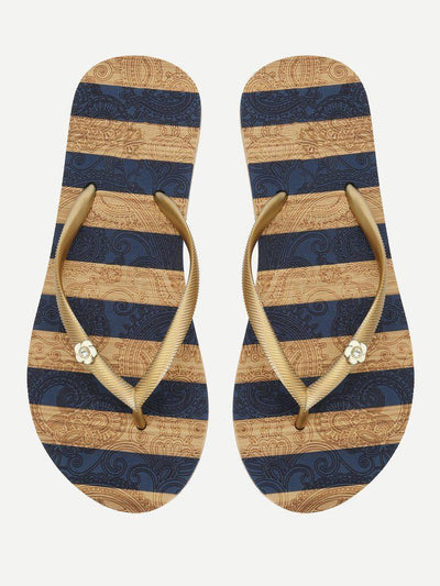 Block Striped Flip Flops-shoes-Des Mess