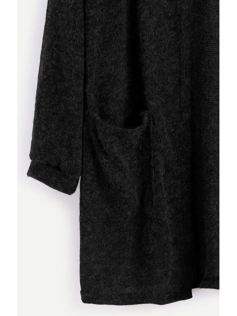 Fuzzy Cardigan Sweater With Pockets-outerwear-Des Mess