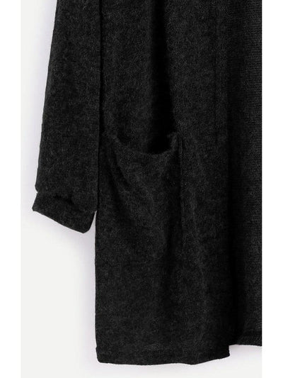 Fuzzy Cardigan Sweater With Pockets-outerwear-Des Mess