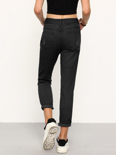 Basic Ripped Jeans-bottom-Des Mess
