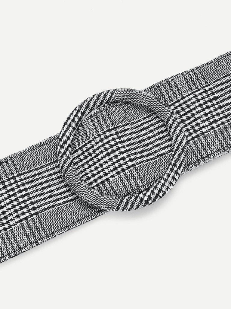 Circle Buckle Plaid Belt-accessories-Des Mess