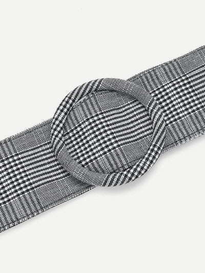 Circle Buckle Plaid Belt-accessories-Des Mess