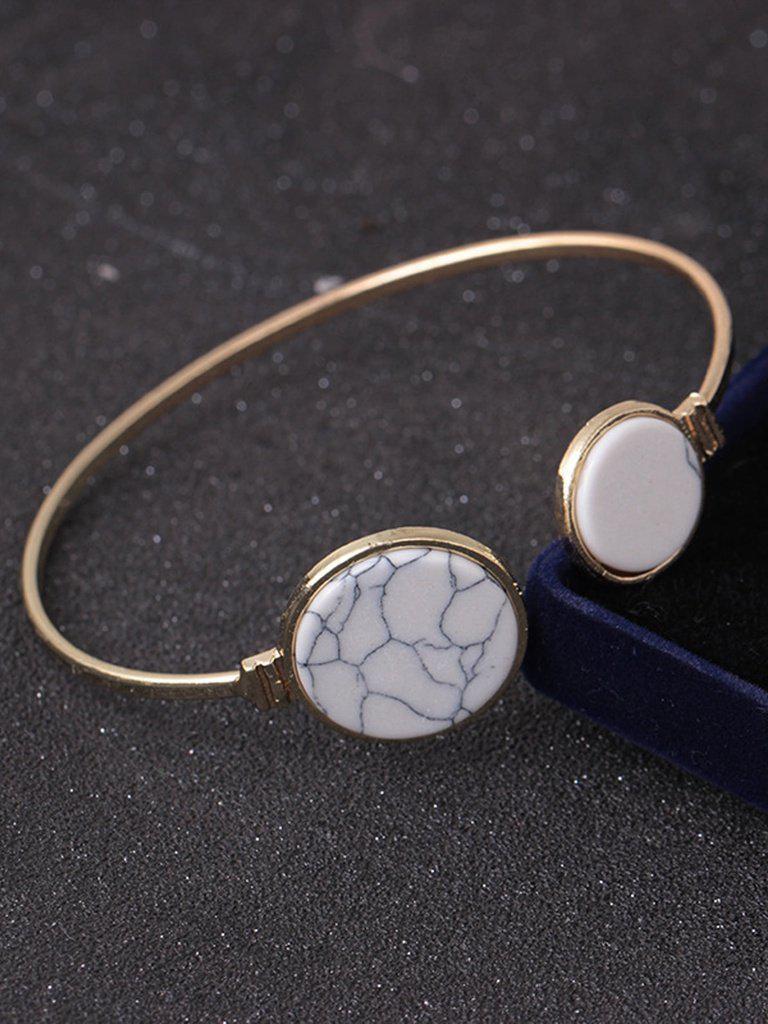 Cuff Bracelet With Round Stone--Des Mess