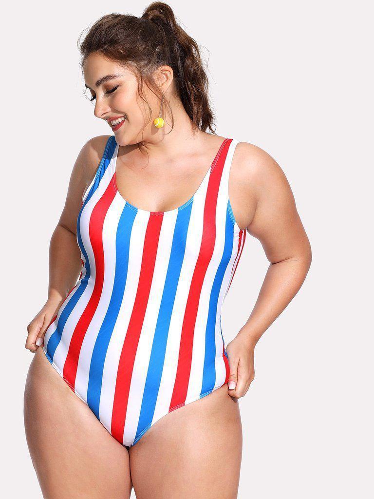 Open Back Striped Swimsuit-swimwear-Des Mess