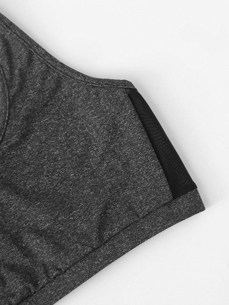 Mesh Panel Racerback Sports Bra-sportswear-Des Mess