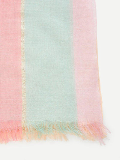 Color Block Raw Trim Scarf-accessories-Des Mess