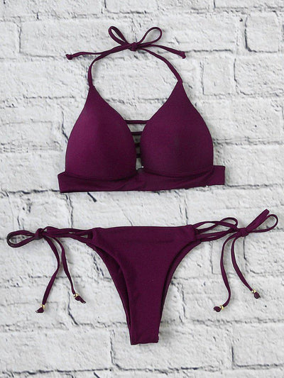 Ladder Cutout Side Tie Bikini Set--Des Mess