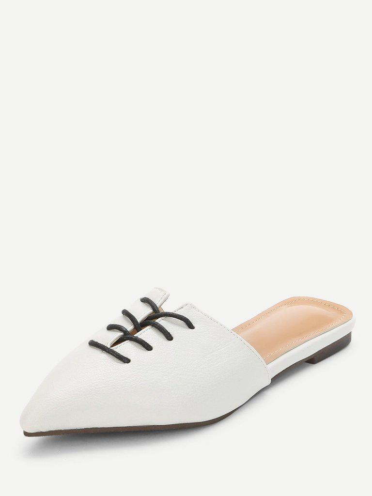 Pointed Toe Flat Mules-shoes-Des Mess
