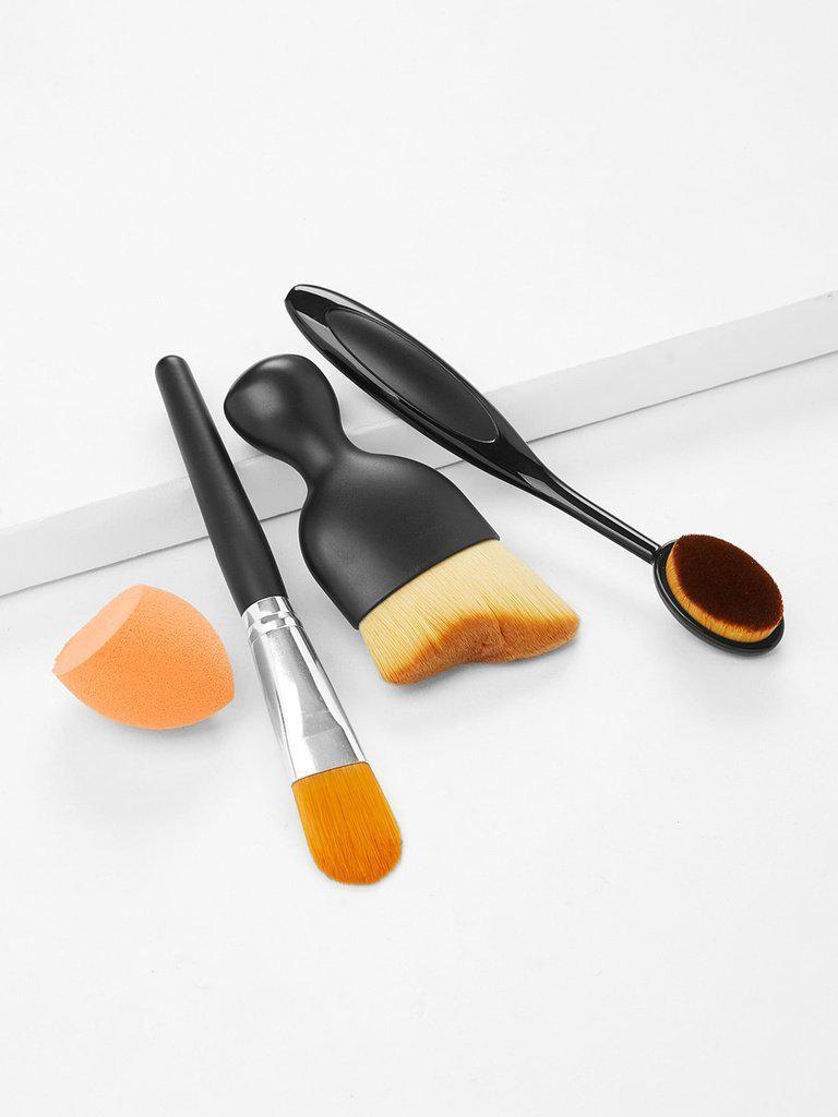 3Pcs Makeup Brush Set With Puff--Des Mess