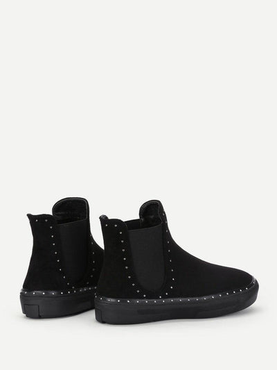 Studded Detail Flatform Chelsea Boots-shoes-Des Mess