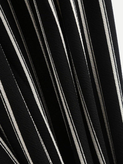 Vertical Stripe Self Tie Wide Leg Pants-bottom-Des Mess