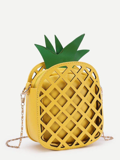 Pineapple Shaped PU Chain Crossbody Bag-accessories-Des Mess