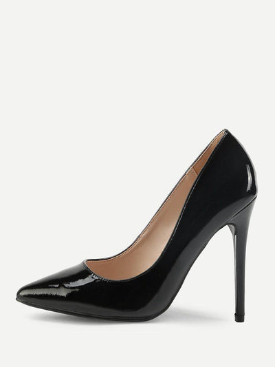 Stiletto Pointed Toe PU Heels-shoes-Des Mess
