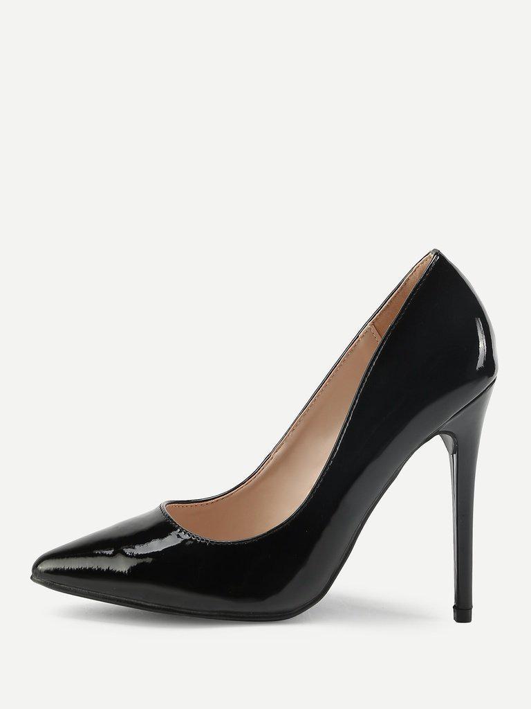Stiletto Pointed Toe PU Heels-shoes-Des Mess