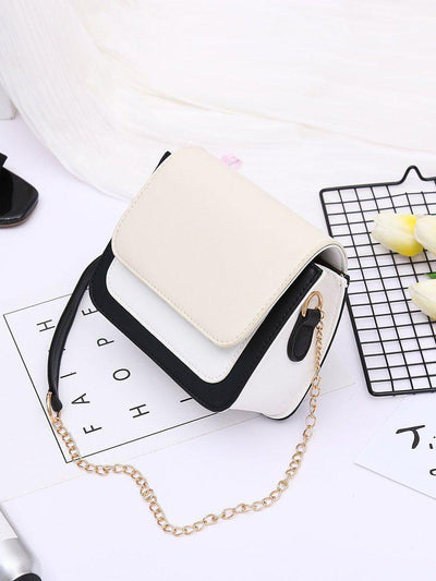 Color Block Flap Chain Bag-accessories-Des Mess