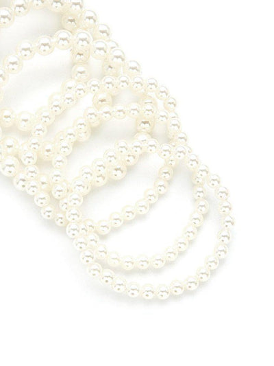 Faux Pearl Design Beaded Bracelet Set-jewelry-Des Mess