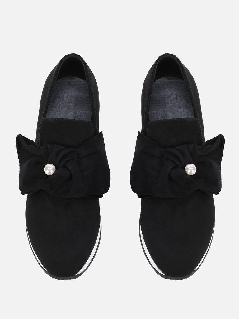 Bow Decorated Low Top Sneakers-shoes-Des Mess