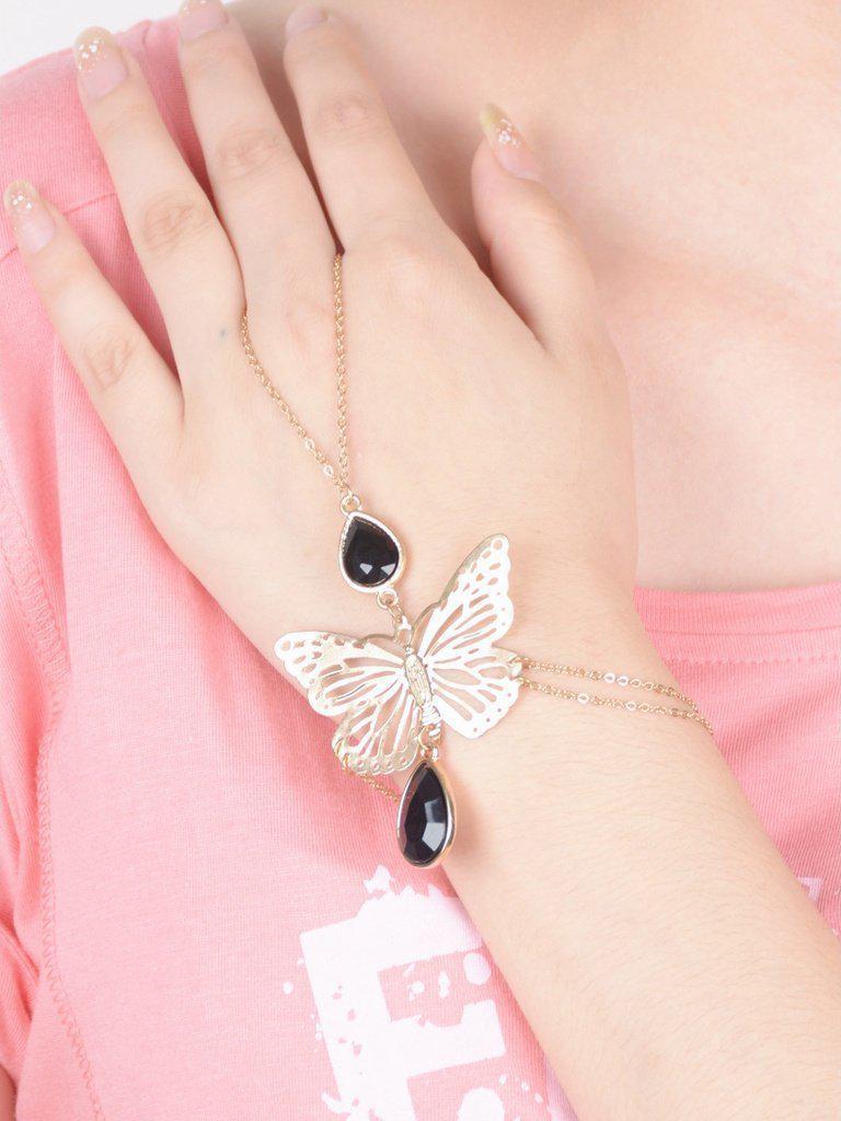 Cutout Butterfly Drop Stone Hand Chain--Des Mess