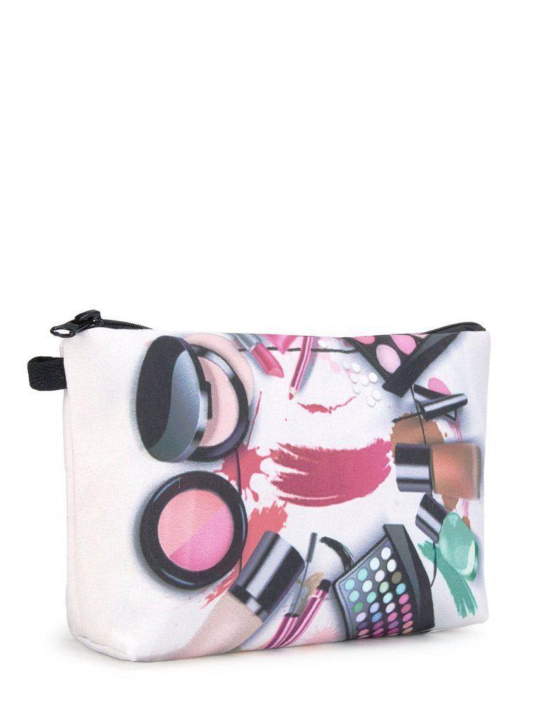 Cosmetics Print Zipper Pouch-makeup-Des Mess