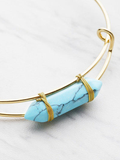 Random Stone Adjustable Bangle-jewelry-Des Mess