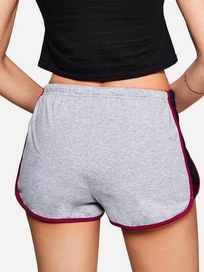 Contrast Binding Color Block Dolphin Shorts-bottom-Des Mess