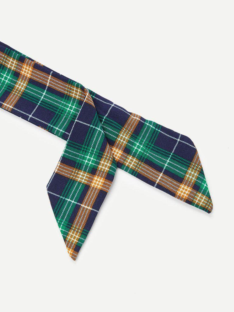 Plaid Skinny Scarf-accessories-Des Mess