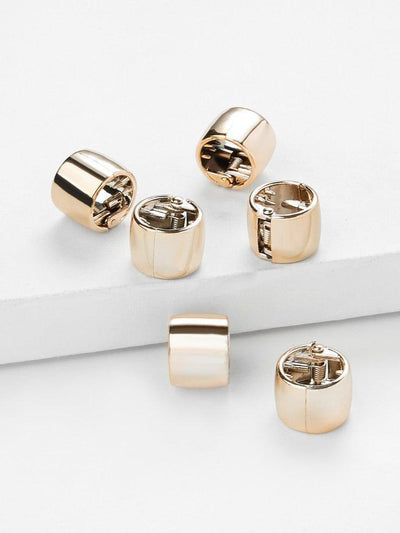 Metallic Hair Clip Set 6Pcs-hair-Des Mess