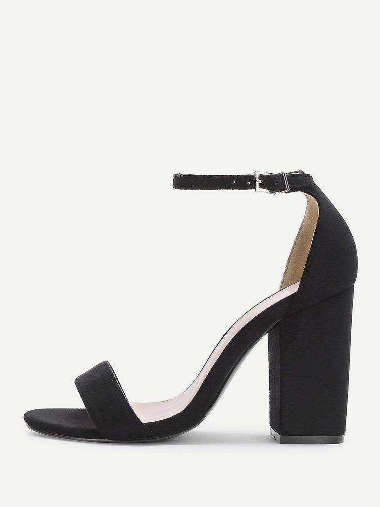 Two Part Ankle Strap Suede Heels-shoes-Des Mess